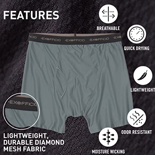 Exofficio Mens Give-N-Go Boxer Brief Base Layer Bottoms, Grey, Medium #TOP1