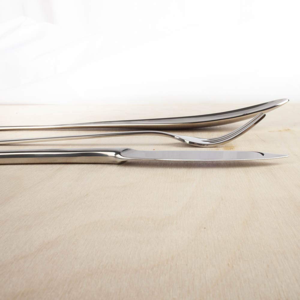 FranquiHOGAR - Set de Cubiertos para 6 para Pescado | 14 Piezas | Con 2 Palas para Servir Pescado con diseño con forma de pez | Acero Inoxidable 18/10 | Modelo Trento | Menaje Mesa