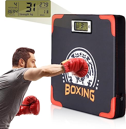 UPIKIT Schlagkrafttester mit Boxhandschuhen, die Höhe der Boxkrafttest-Pads kann angepasst Werden, Boxausrüstung für Erwachsene, Jugendliche und Kinder, Schlagtester für Erwachsene zu Hause