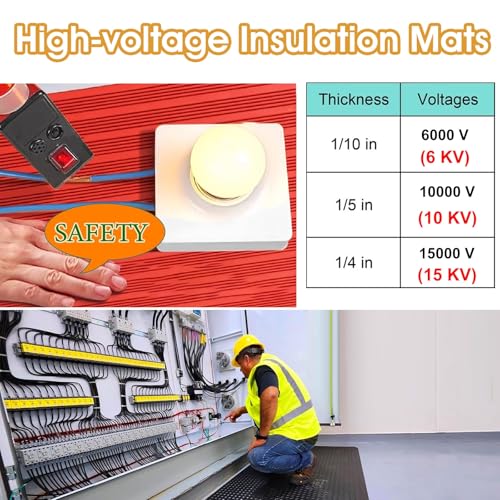Tapis de travail isolant en caoutchouc haute performance pour protection électrique