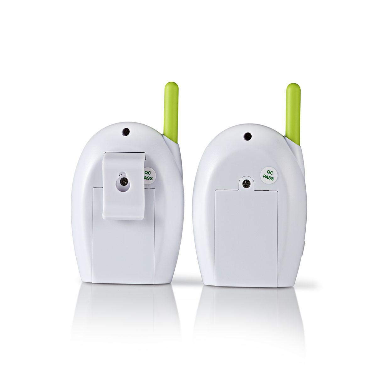 Nedis Audio Baby Monitor - Telefoni wireless per bambini con interfono, portata 300 m, Set di 2, Verde/Bianco