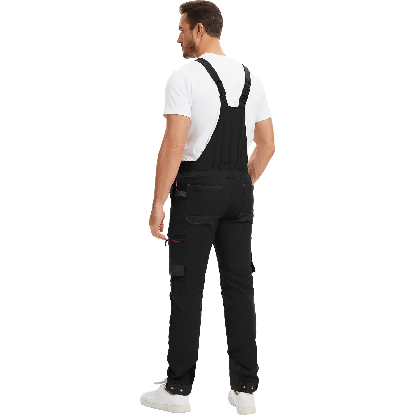 WORK IDEA Salopette da lavoro da uomo con buona elasticità, molte tasche e uso parziale di tessuto Cordura per una maggiore resistenza all'abrasione, adatto a vari ambienti di lavoro.