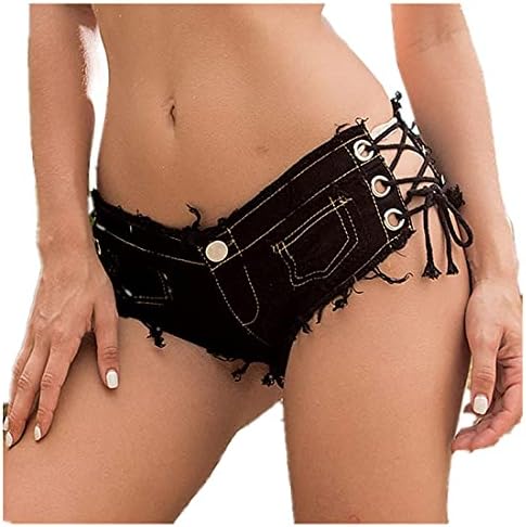 Women's Denim Shorts Nightclub Lace Up Faded Hot Pants Ripped Jean Shorts  Mini Sexy Shorts : Amazon.nl: Fashion