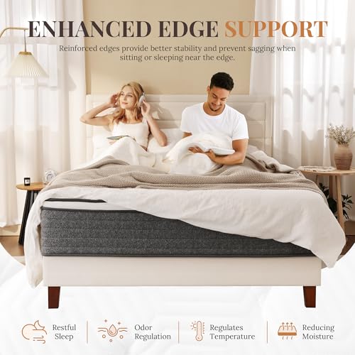 Image of CH CHARME HOUSE Full Size Mattress, 10 Inch Full Hybrid Mattress in a Box