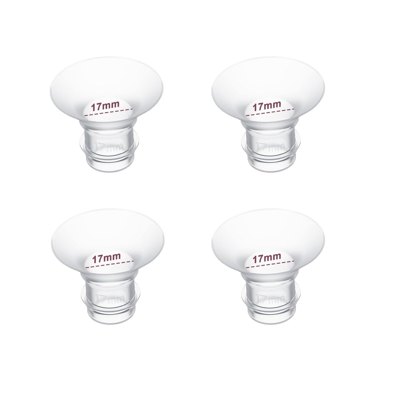 4pcs 𝗙𝗹𝗮𝗻𝗴𝗲 𝗜𝗻𝘀𝗲𝗿𝘁𝘀 17mm Compatible with Momcozy S12 Pro/S9 Pro/M5/M6/M9,Elvie,Willow,lansinoh,Medela,Spectra,TSRETE,kmaier,MomMed,S9/S12/S19/S21/S23 Breastpump 24mm Flange,Down to 17mm