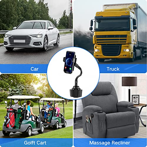 Eocaho Cup Holder Phone Mount, [No Breaking] Aluminum Gooseneck Cup Phone Holder For Car, 360° Adjustable Phone Mount For Car Truck, Compatible With Iphone Samsung And All Cell Phones #TOP6