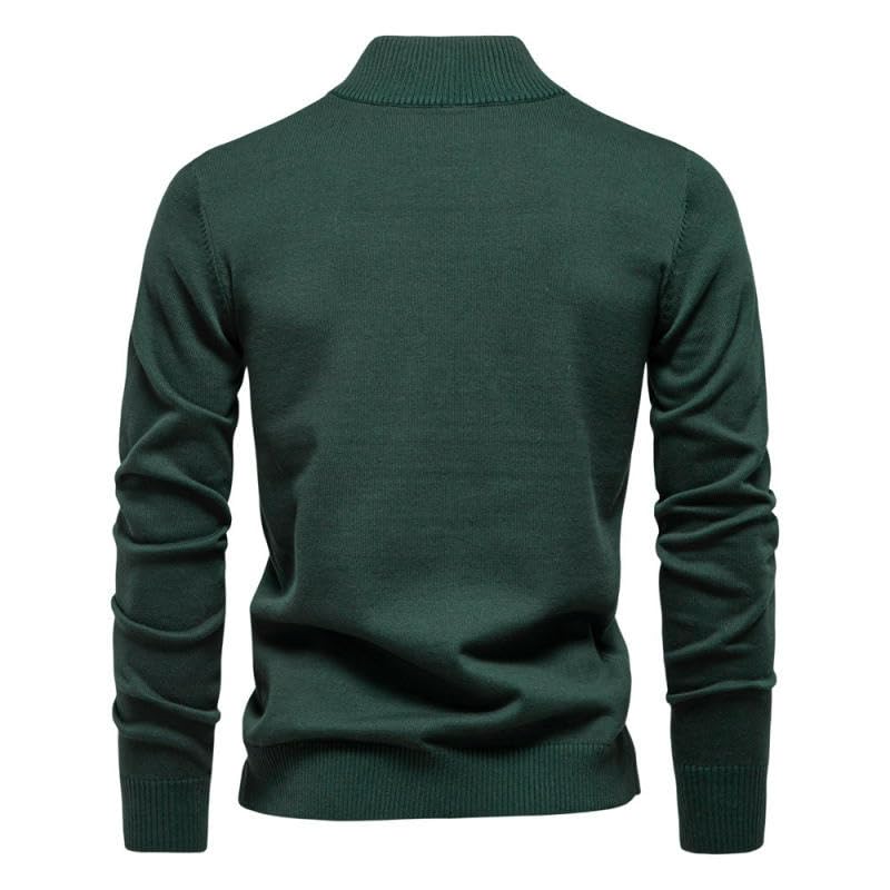 Jersey de algodón con cuello alto y cremallera para oficina y fin de semana 3