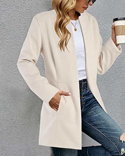 Grlasen Women's Wool & Pea Coats Long Sleeve Lapel Jackets Slim Fit Outerwear Casual Winter Warm Overcoats #TOP1