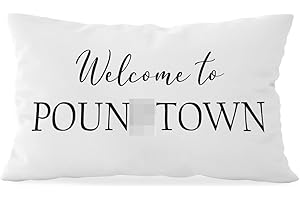 HONLUNG Welcome to Pound Town Farmhouse Decorative Throw Pillow Covers