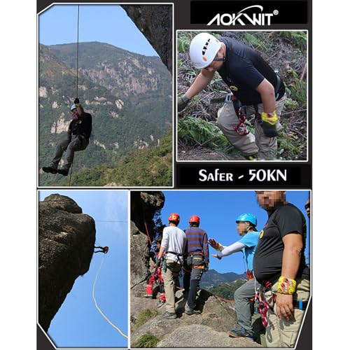 50KN Rescue Figure, 8 Descender Large Bent-Ear Belaying and Rappelling Gear Belay Device Climbing for Rock Climbing Peak Rescue 7075 Aluminum Alloy (Red)