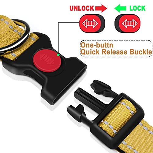 Dog Collar, Reflective Adjustable Basic Dog Collar with Soft Neoprene Padding, Durable Nylon Pet Collars for Puppy Medium Dogs - Image 4