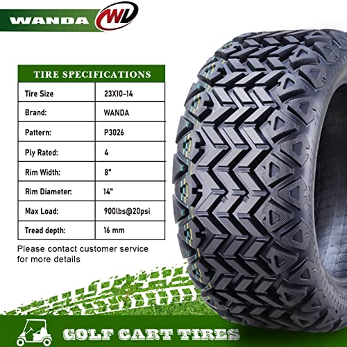 Wanda 23X10-14 Golf Cart Atv Tires 4 Ply 23X10X14 -Set 4-14035 #TOP2
