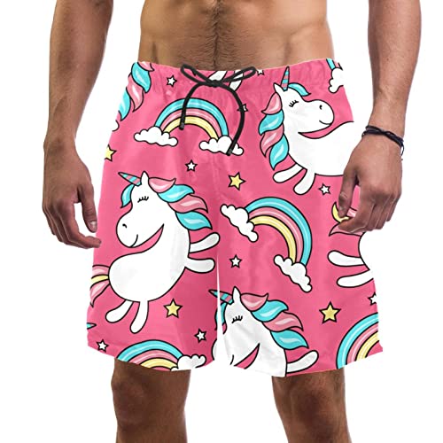 Shorts de plage licorne arc-en-ciel pour homme idéaux pour vos vacances d'été