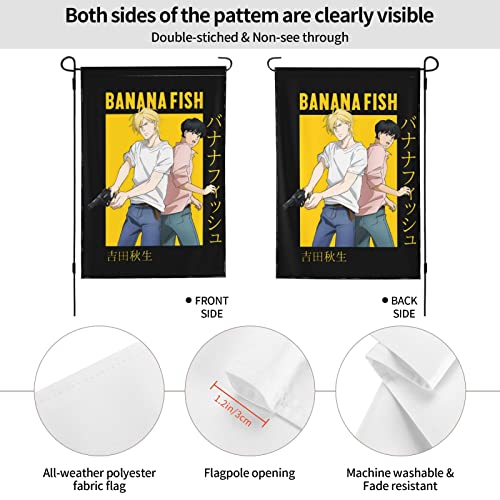 Anime Banana Fish Garden Flag Welcome Summer Vertical Double Sided Yard Flag Outdoor Decor Holiday Garden Flags For Outside Patio Porch Lawn 28"X40" #TOP6