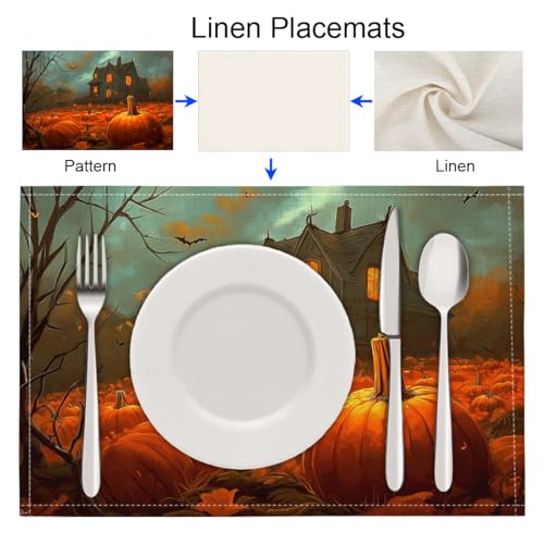 Set de table Halloween lavable lot de 8 pour protéger et décorer la table - 7