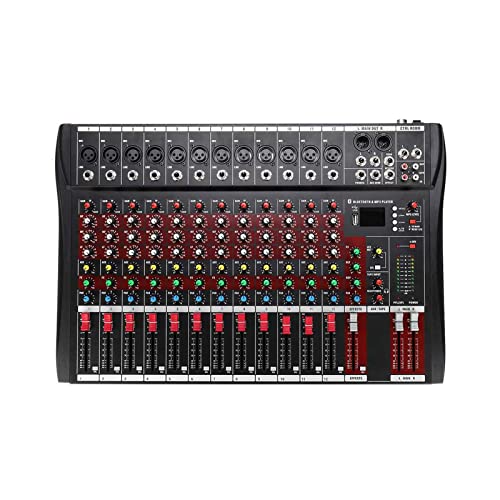 HODAGES Controladores de Mezclador de DJ USB Mezclador de Audio Profesional de 12 Canales Tarjeta de...