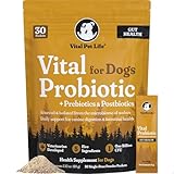 Vital Probiotics for Dogs - Wolf Microbiome, Daily Digestive Health, Dog Probiotics for Digestive Health, Powder Probiotic Supplement, Prebiotics & Postbiotics, Veterinarian Developed, 30 Packets