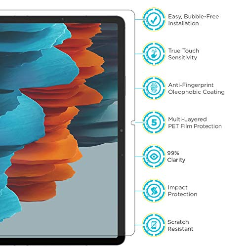 Tech Armor Matte Anti-Glare/Anti-Fingerprint Film Screen Protector Designed For Samsung Galaxy Tab S7 Plus 2 Pack #TOP4