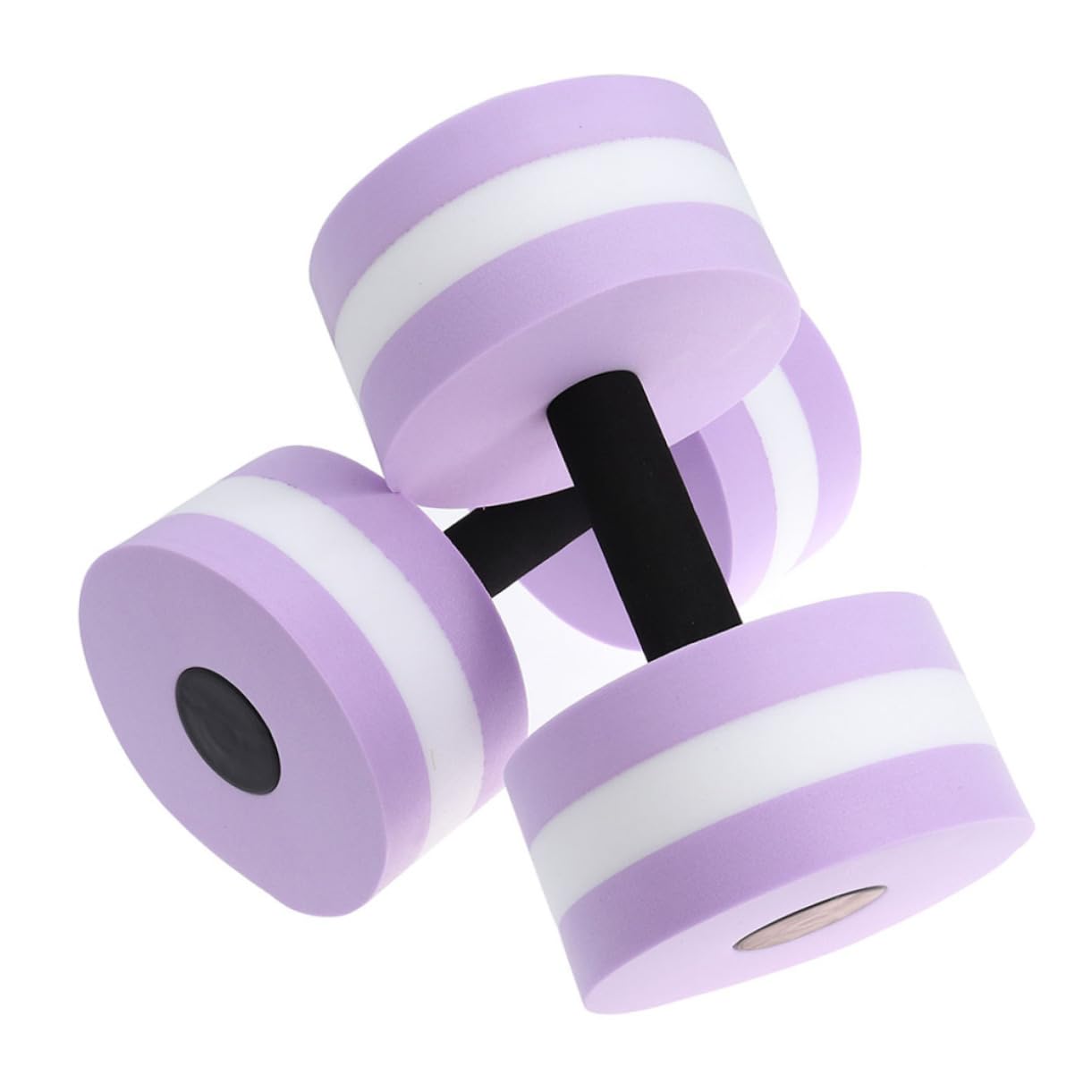 Kisangel 2Pcs Eva Floating Dumbbells for Water Exercise Durable Water Barbells for Fitness Training Lightweight Aquatic Dumbbells for Arm Cardio Workouts Purple White