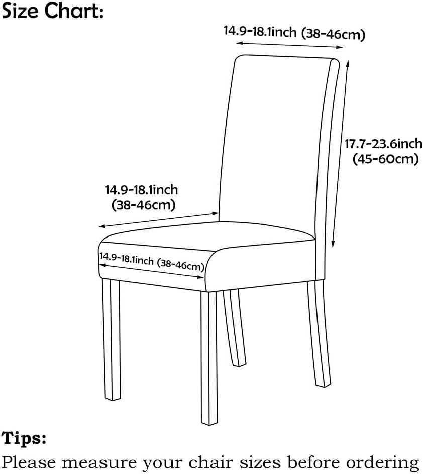 JOTOM Stretch Modern Chair Covers Dining Chair Protector Removable Soft Spandex Dining Chair Slipcovers for Hotel Party Wedding Dining Room Kitchen (Grey White Leaf - Image 5