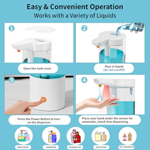 Automatic Liquid Soap Dispenser Touchless 13 5oz 400mL Orange - image 5