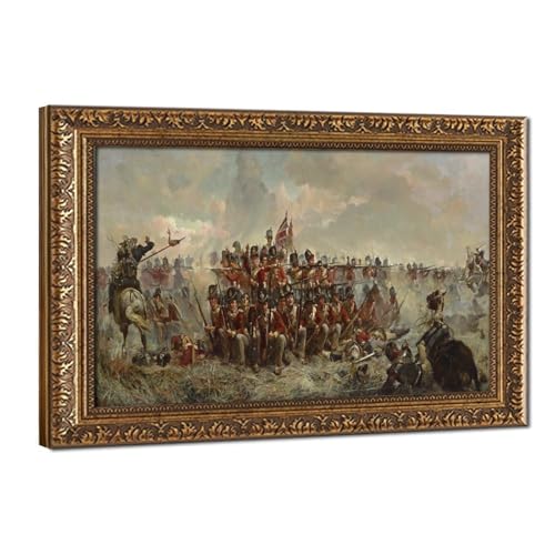 The 28th Regiment at Quatre Bras Elizabeth Thompson impression toile cadre