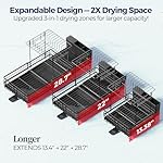 2 Tier Large Dish Drying Rack, Expandable Dish Rack for Kitchen Counter, Dish Drainer with Drainboard Set, Multifunctional Dishrack with Utensil Holder & Cup Holder, 13.4"-28.7" L x 11.8" W - Image 5