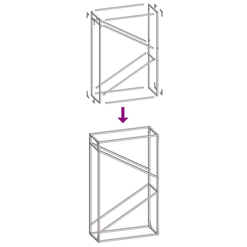 Mangloder - Estantería para leña (60 x 25 x 100 cm, acero laminado en frío, 100 kg de carga, soporte para leña para ordenar, secar, interior y terraza)