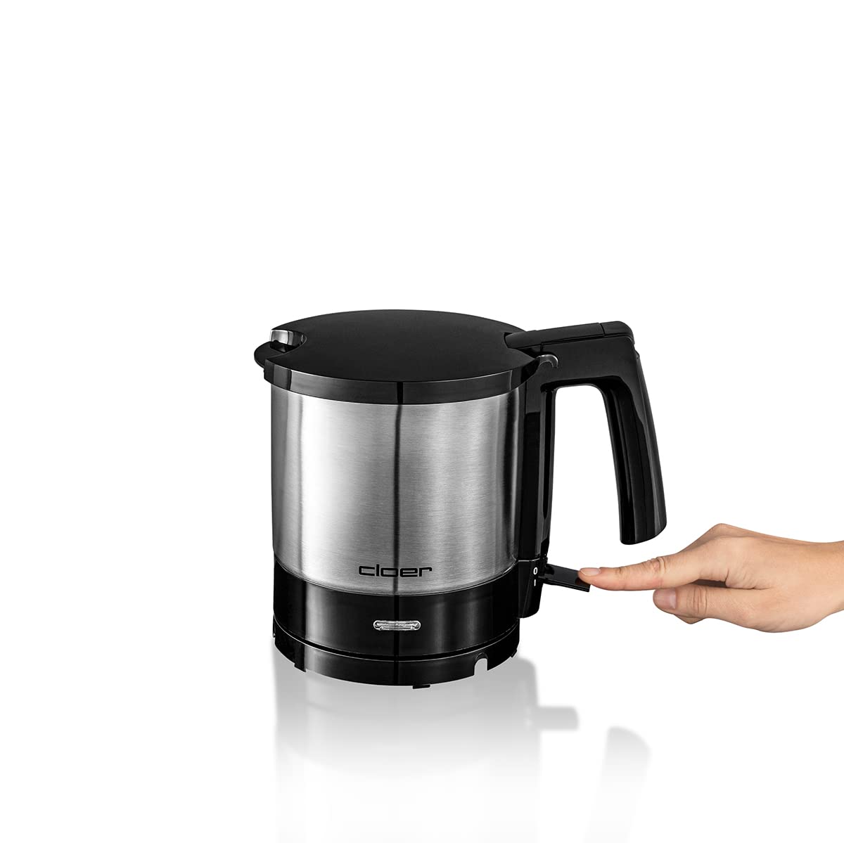 Cloer 4720 Bollitore Elettrico da 1 litro, 2000 W, indicatore del livello dell'acqua interno, protezione contro il surriscaldamento e il funzionamento a secco, nero