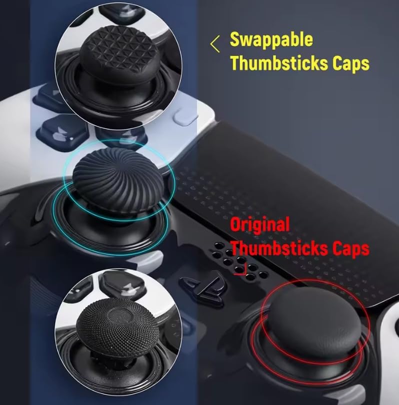 IFEEHE 8Pcs Thumbstick Cap For PS5/PS5 Edge Controller Mushroom Thumb Stick Caps Joystick (Red)