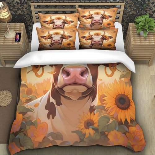 Linge de lit super douce effet 3D avec housse de couette 3 pièces - 5