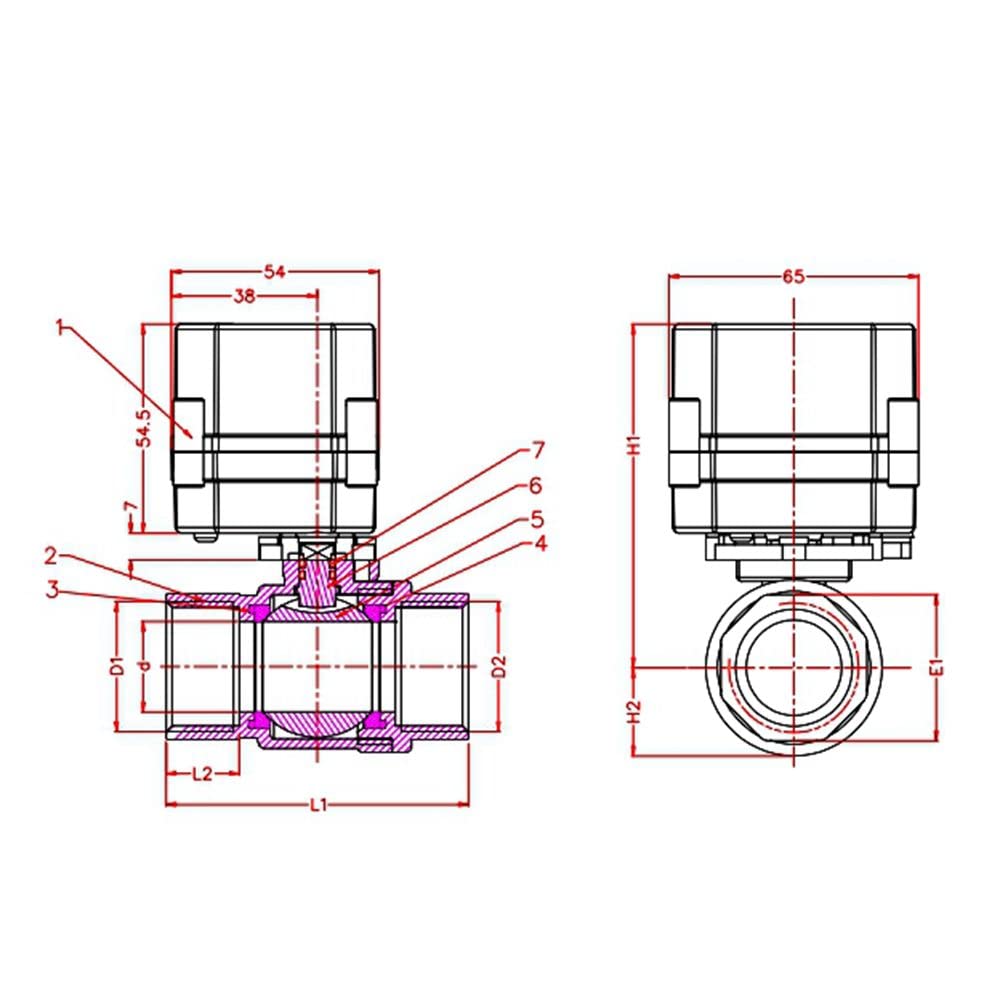 Kezhai Dream 3/4 Zoll Motorisierter Kugelhahn DN20 - 110-230V AC Automatische Rückkehr