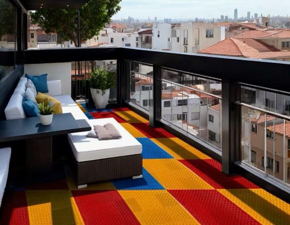 HiPer Balcony Flooring || Interlocking Tiles || Balcony Flooring Puzzle Tiles || Easy Install, Customisable, Low Maintenance, Easy Clean || 17.5mm Thick, 50 Sq. Ft. (Red) (B0CVTCRXV5) Amazon Price History, Amazon Price Tracker