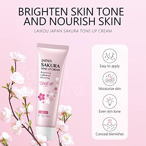 Miescher Whitening Brightening Tone Up Cream,Sakura Essence Glow Tone Up Cream Face Moisturizer Cream 1.06 Fl Oz Hydrating & Smooth Dry Skin Lightweight Nourishing Facial Skin Instant Tone-Up Lazy Face Cream thumb #5