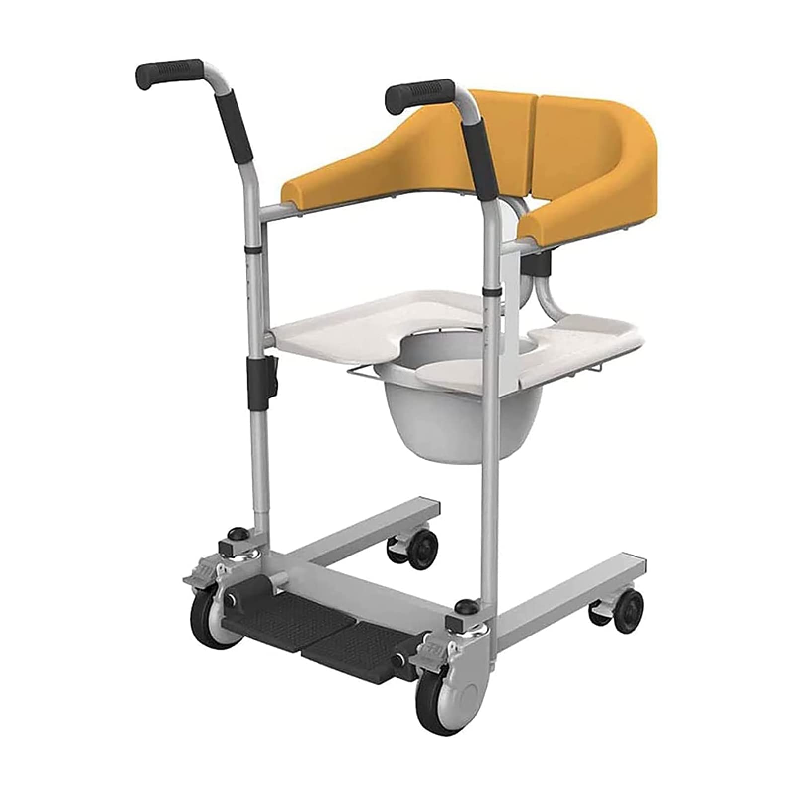 Silla de traslado de Pacientes, Elevador de baño, sillas de Ruedas, Silla de Ruedas Manual con Inodoro para Ancianos de enfermería, Paciente, Carga 120 kg/265,5 LB