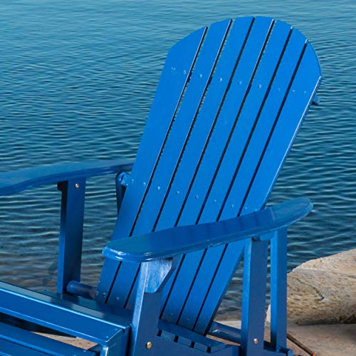 Gdfstudio Halley Outdoor Reclining Wood Adirondack Chair With Footrest (1, Navy Blue) #TOP3
