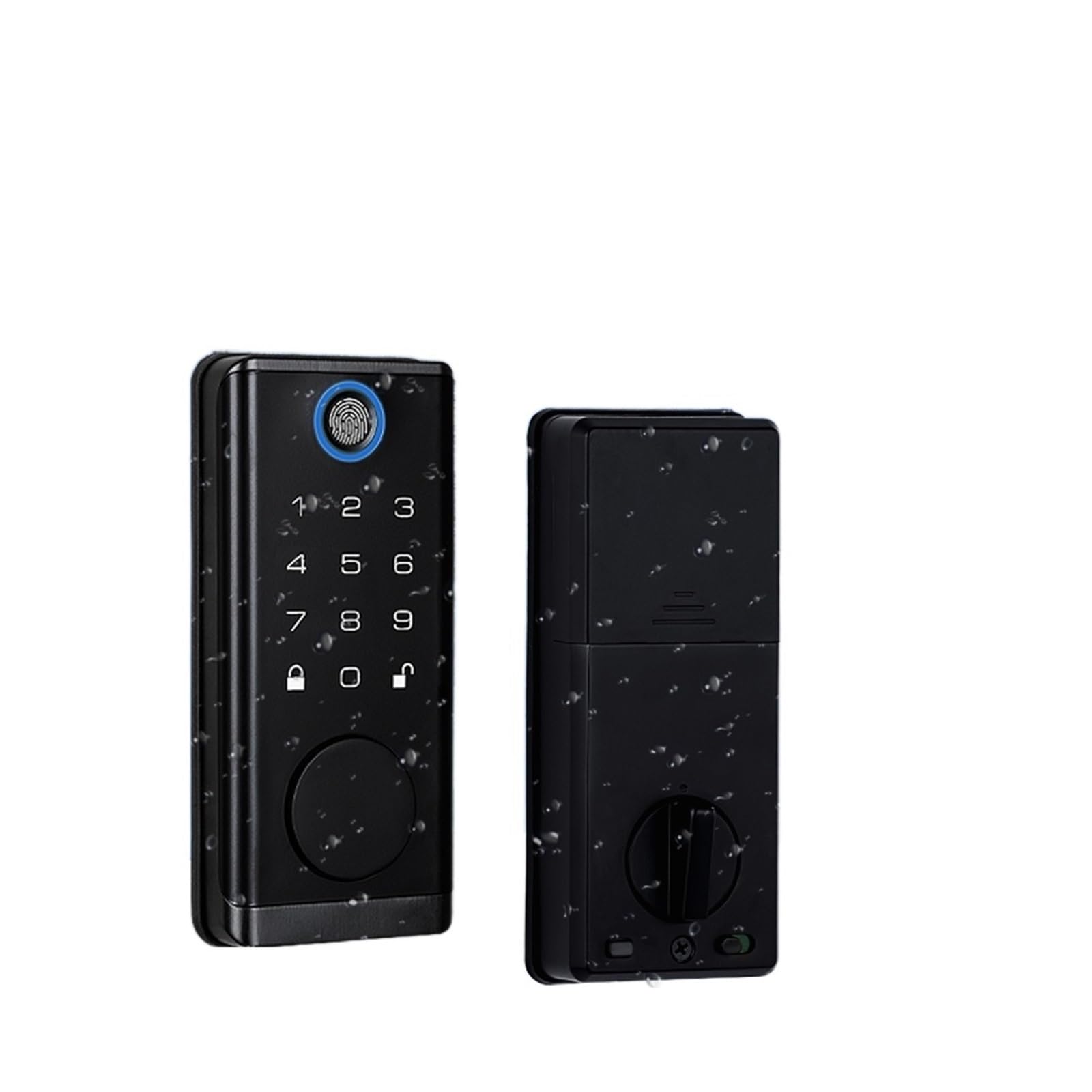 Serrature Smart Deadbolt Waterpoof WiFi Bluetooth TuyaApp Impronta digitale biometrica Blocco porta di ingresso con tastiera digitale senza chiave (Colore : Black with G2) wisdom