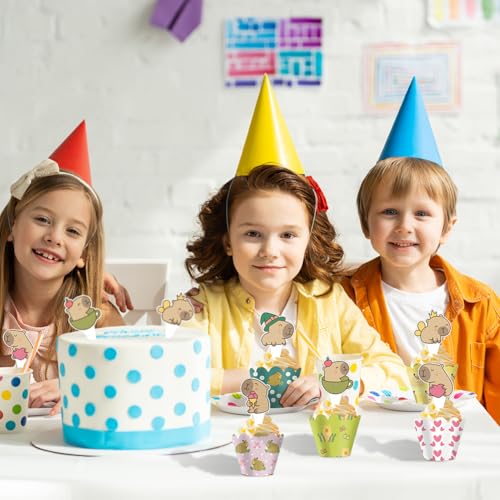 Kit de capybara para decorar magdalenas en mesas de dulces y bodas 8