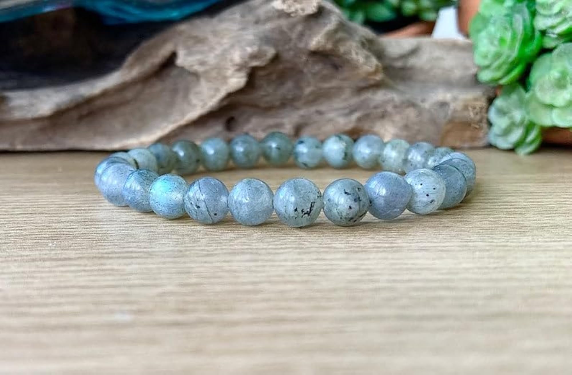 Natural Labradorite Gemstone 6mm Energy Stretch Bracelet