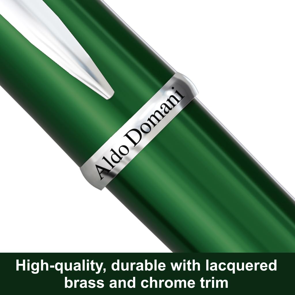 Monteverde Penna a sfera USA Aldo Domani, verde – squisita penna di lusso per uomini e donne – perfetta per ufficio, lavoro, scuola, regali, diario, autografi