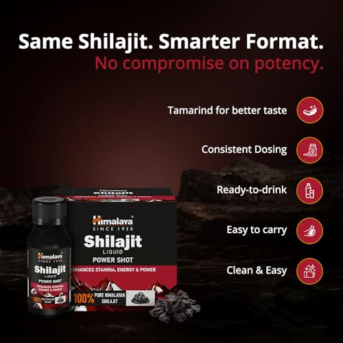 Image of Himalaya Shilajit Liquid Power Shot | 6N * 60 ml Pack | Enhances Stamina, Energy, and Power | 100% Pure Himalayan Shilajit | Herbal Supplement | 60% Fulvic Acid