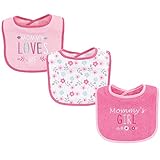 Luvable Friends Unisex Baby Cotton Drooler Bibs with Fiber Filling, Girl Mommy, One Size
