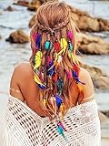 Ushiny Federboa Bunt Feder Stirnband Indianer Kostüm Hippie Accessoires damen