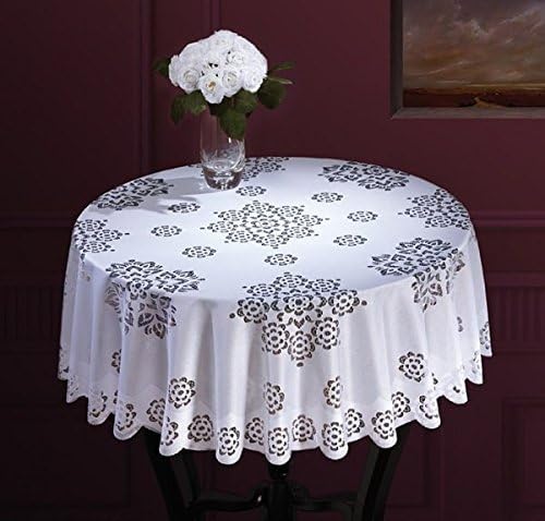 MforStyle White Tablecloth Round Lace 125cm