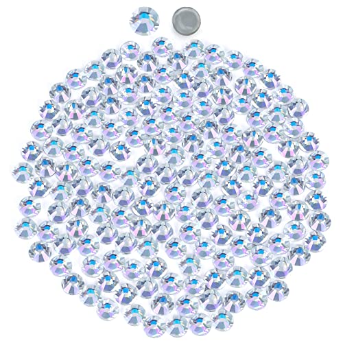 2880 Hotfix Rhinestones, Flatback Glass Round Crystals Gems for Crafts Clothes Shoes Bag DIY Decoration,Sky Purple,SS16,3.8MM-4MM