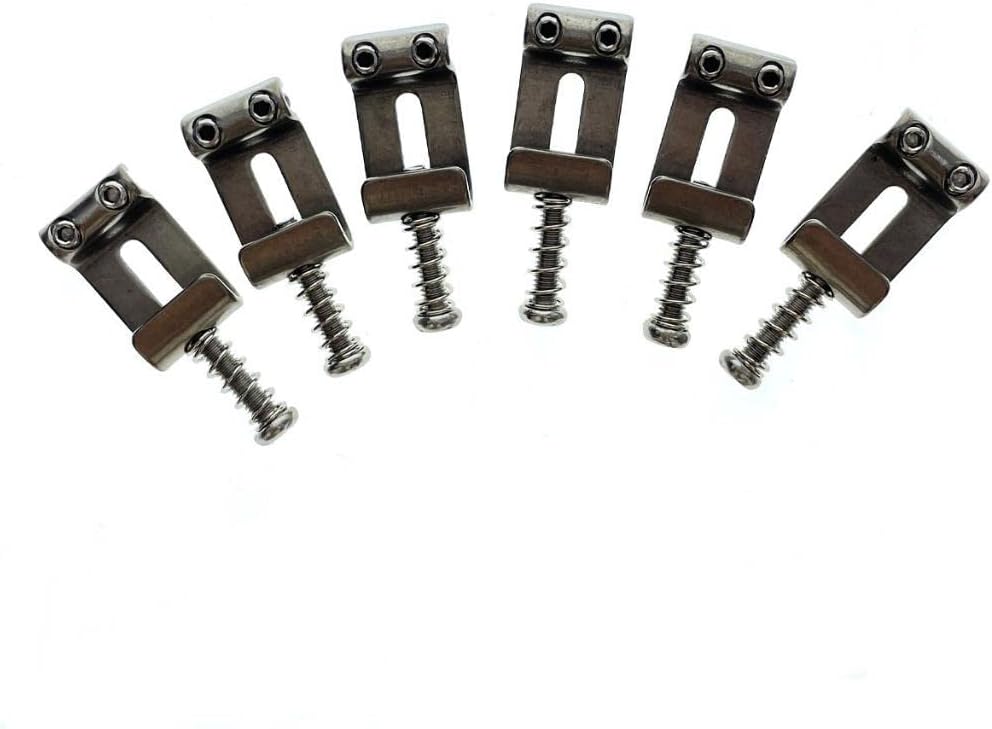 KAISH Titanium Alloy Electric Guitar Vintage Bridge Saddles 10.8mm Width Vintage Bent Guitar Saddles for Strat/Stratocaster