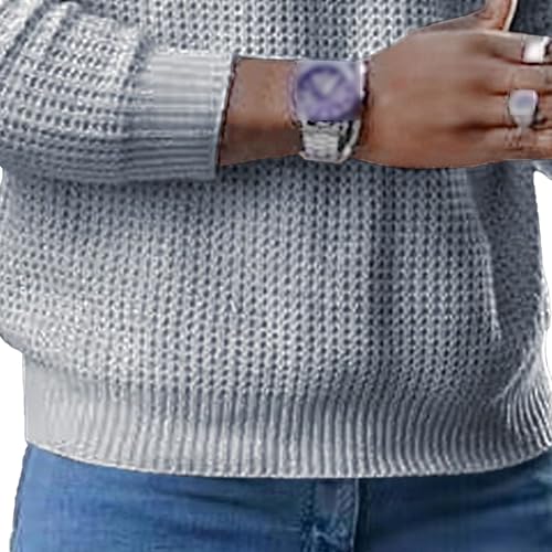 Men's Waffle Textured Pullover Sweaters Crewneck Long Sleeve Pullover Top Casual Classic Knitted Sweater4