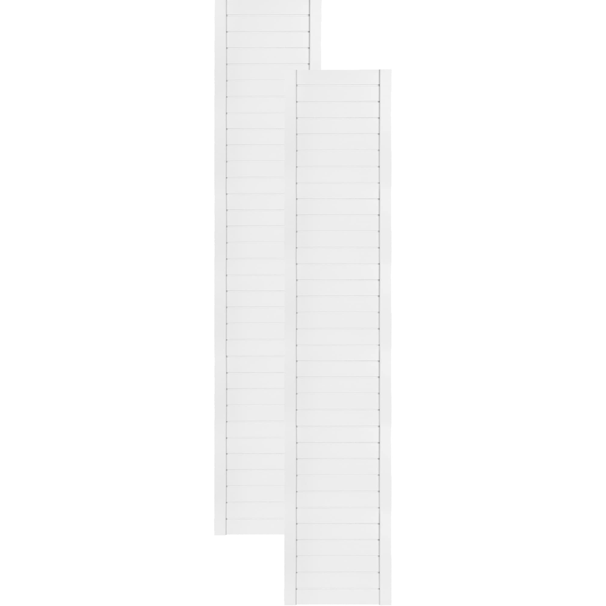 DecoMeister Porte a Lamelle Chiuse in Legno 394x1995 mm Confezione da 2 - Porta Pino Massiccio - Anta per Armadio a Persiana Cieca - Frontali Mobili e Antine per Guardaroba - Preverniciato Bianco