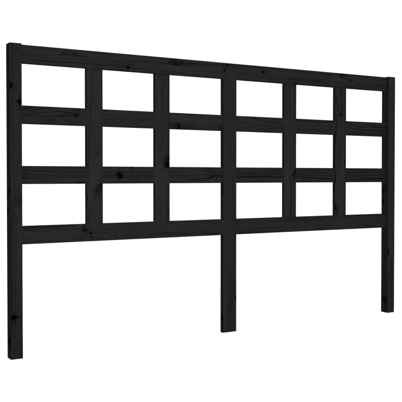 Gecheer Cabecero de Cama Madera Maciza de Pino Negro 165,5x4x100 cm,Cabeceros Moderno,Cabezales Cama,Muebles Habitacion,Cama Cabeza,Mueble Cabecero,Type 1