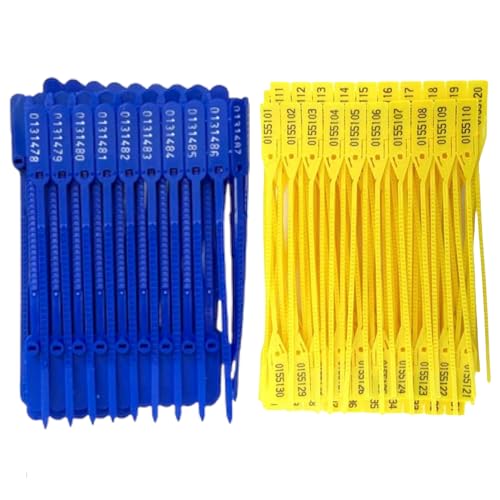 Lacre Numerado Para malote Sequencial Azul 23cm Pacote C/1000 Un